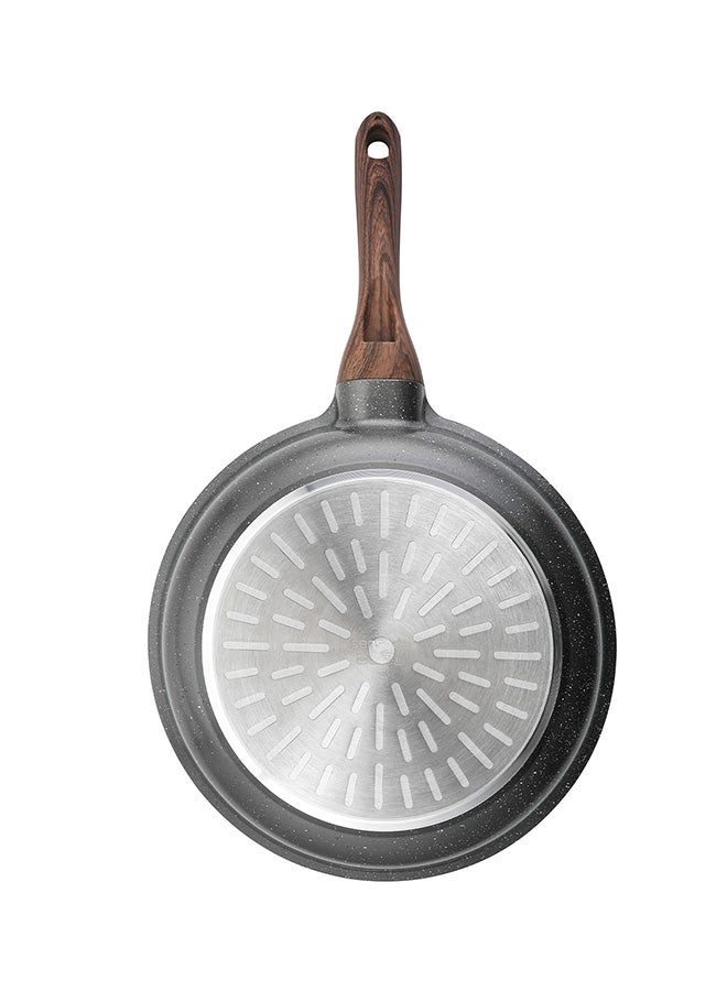 Sensarte 2 Piece Swiss Granite Skillet Set, 26 and 30 CM, Non-stick, Oven Safe & Dishwasher Safe, Induction Compatible, PFOA PFOS Free - Dark Grey - Image 2